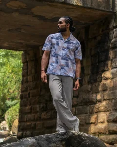 Luxury Royal Mist Cuban Collar Shirt