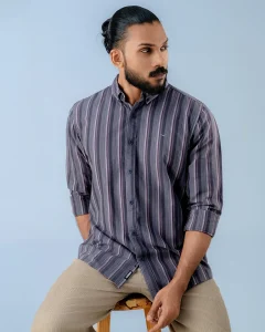 LavenderSlate Stripe Shirt