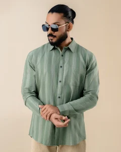 GreenAura Premium Striped Shirt