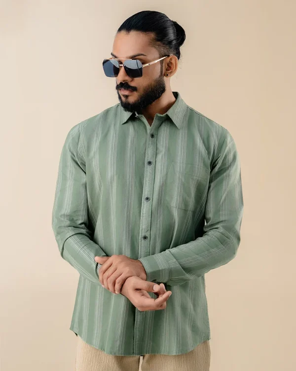 GreenAura Premium Striped Shirt