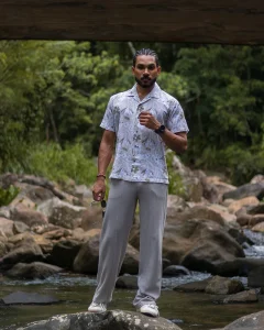 Azure Bloom Cuban Shirt