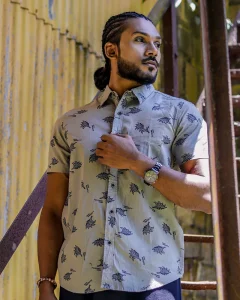 Sage Horizon Motif Shirt