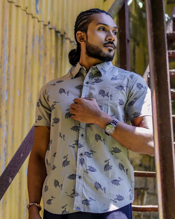 Sage Horizon Motif Shirt