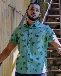 Verdant Verge Motif Shirt