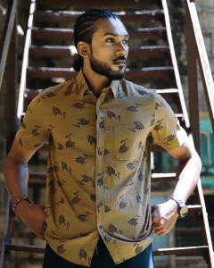 Amber Horizon Motif Shirt
