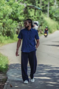 Royal DotLine Indigo Shirt