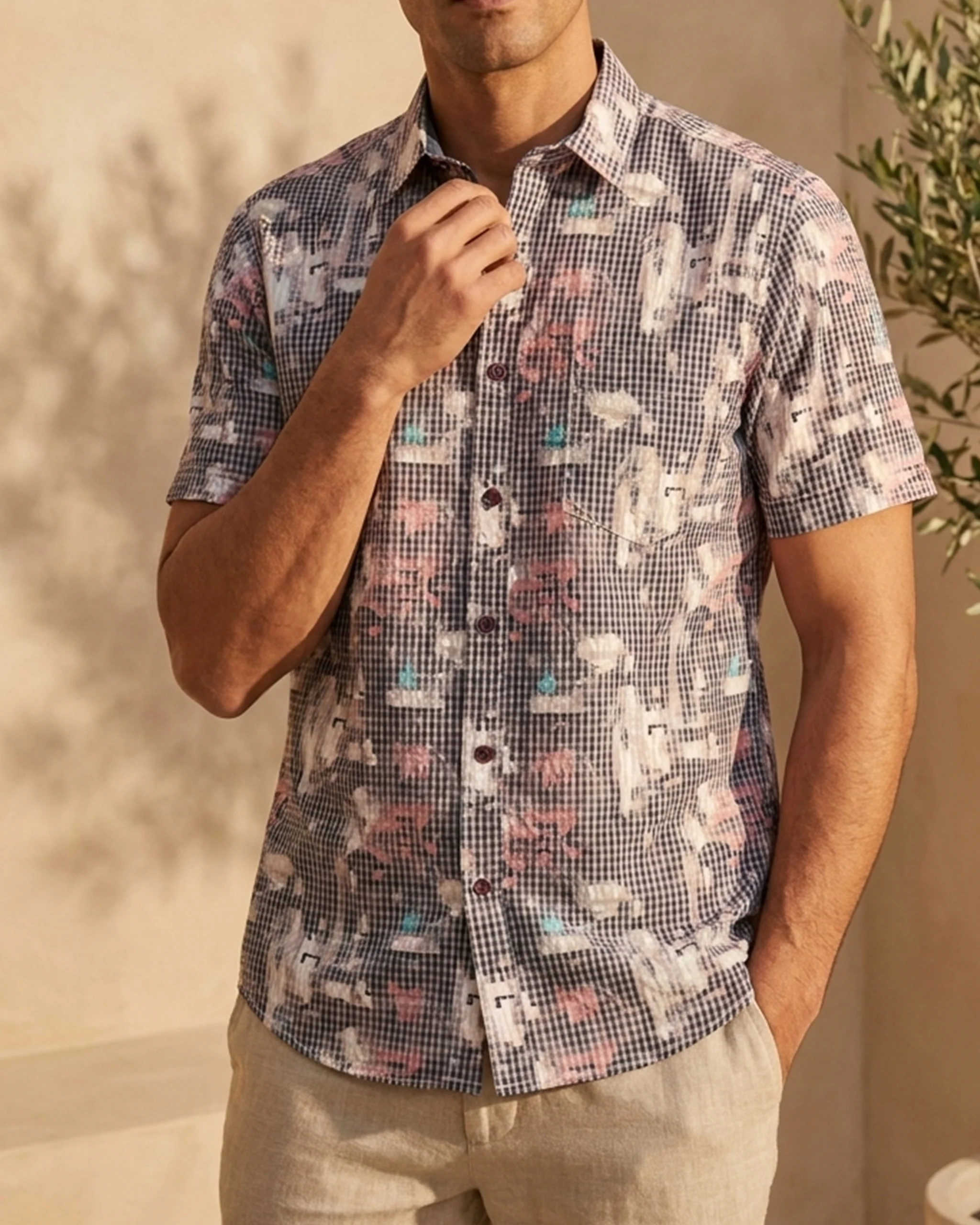 Abstract Splash Grid Shirt 2 Abstract Splash Grid Shirt - Image 2